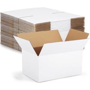 Eupako 10x7x5-Small-Shipping-Boxes-30-Pack-White-Corrugated-Box-Mailers, Cardboard Boxes for Packaging Small Business, Mailing