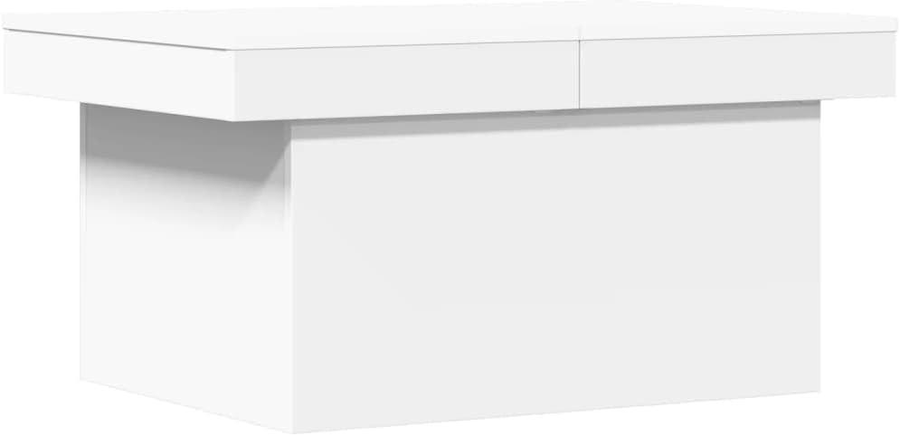 vidaXL Stylish White Coffee Table with Hidden Storage Sliding Top Engineered Wood Construction for Modern Living Room and Hallway 31.5In X 21.7In 15.7In Sofa End Accent Centre Tea Couch Wooden (80 cm)