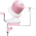 Olikraft Manual Yarn Winder | Yarn Ball Winder, Roller, Baller Crochet Spinner for Crocheting | Clamp for 1 3/4" Surfaces | Create Cakes up to 4oz (Pink)