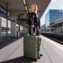 Luggage Sets,5 Piece (20"/24"/28"/DB/TB) Green | Removable wheels,Spinner Wheels dimensions 22x14x9 inches, airline compliant,combination lock