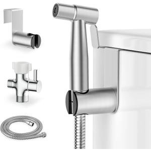 Handheld Bidet Sprayer for Toilet, Stainless Steel Jet Spray Kit Adjustable Pressure, Leak-Proof Jet Spray, Feminine Wash & Muslim Shower, Wall/Toilet Mount, Used for RV Toilets