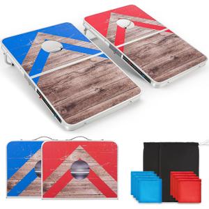 ropoda Cornhole Board Set with Score Sheet, 4×2/ 3×2 FT Regulation Size Corn Hole Games for Adults with Lightweight Aluminum Alloy Edging, Yard/ Outdoor/ Backyard Games
