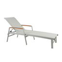 Oxton Outdoor Aluminum Chaise Lounge by Christopher Knight Home - White+Natural