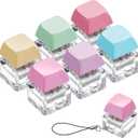 Taiyin 4 Pcs Keyboard Fidget Toy Fidget Clicker Keyboard Keychain Decompression Toys Button Stress Relief Gifts for Adult to Relief Stress Pass the Time(Macaron Colors) (Colorful)