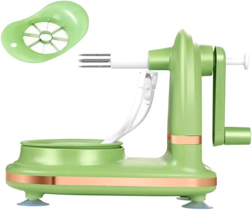 Upgrades Automatic Apple Peele Pear Peele,Manual Rotating Kitchen Gadget Apple Slicer And Corer Peelers For Kitche,Stable and Convenient Cool Stable Suction Cup 1 Splitter(Light green)