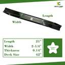 Parts Camp 2 Pack 134149 138971 138498 Lawn Mower Blades for 42" Mower Deck