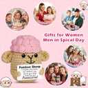 2 x Positive Crochet Sheep Christmas Birthday Gifts for Women Men Her Him, Funny White Elephant Stocking Stuffers Inspirational Gifts for Son Daughter Mom Dad Sister Friend Coworkers, Cute Animal Desk Decor