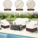 Patio Furniture Covers,3 Piece Heavy Duty Waterproof Outdoor Furniture Cover,Outdoor Furniture Covers for Patio Furniture,Includes 2 Patio chair covers 30in and 1 Patio loveseat cover 58in,Beige