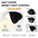 Recessed Light Cover, Can Light Covers 4 Pack 0% Translucent Half Shade Stick-On with Super Strong Double-Sided Tape, Solid Black, Easy Install for 4 Inch (4, 4 INCH)