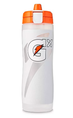 Gatorade Gx Plastic Squeeze Bottle, White, 30oz