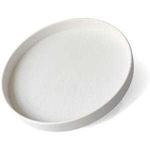 VCREATC White Round Small Tray (6.5 inch) for Bathroom & Kitchen Decor - Decorative Vanity Tray, Coffee Table Tray, Countertop Organizer for Perfume, Soap, Jewelry - Sturdy Plastic Serving Tray