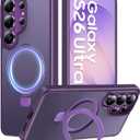 for Samsung Galaxy S26 Ultra Case with Magnetic Invisible Stand, [Compatible with MagSafe] [Military Drop Protection] Shockproof Slim Translucent Matte Case for S26 Ultra, Purple