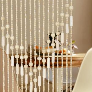 Handmade Beaded Curtain for Doorway and Window - Bamboo Wooden Beads Room Divider - Boho Rustic Home Store Decor, 35.5 x 75 Inches Natural