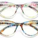 Cat Eye Reading Glasses for Women, Eyeglasses, Blue Light Readers for Women, Computer Eye Glasses, Cheaters, Stylish Glitter Frame for All Face Shapes, 3.5