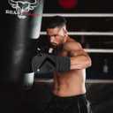 BEAST RAGE Boxing Gloves Muay Thai Kickboxing MMA Fight Bag Training Punch Hitting Workout Men Women Sparring Fitness Mitts Heavy Padded Martial Arts Sports (12 OZ, Matte Black)