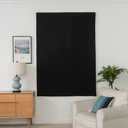 Autohesion Curtains for Windows,Bedroom Blackout Curtains for - Thermal Lnsulated No Drill Curtains Room Darkening Black Small Drapes, JILRON,(1 Panels,35Wx54L inch-Black)