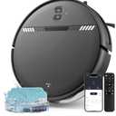 Robot Vacuum Cleaner, Smart Robotic Vacuum Wi-Fi Connected, App Control, Compatible with Alexa and Google Assistant, Automatic Self-Charging Robot Vacuum Perfect for Pet Hair, Carpets and Hard Floors