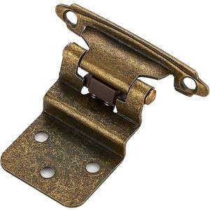 Ravinte 50 Packs 25 Pairs 3/8" Inset Antique Brass Cabinet Hinge, Self Closing Hinges for Kitchen/Bathroom/Furniture Cabinets & Doors, Decorative Cabinet Hardware Kitchen Cabinet Hinge with Door Bumper
