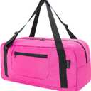 HOLYLUCK Foldable Travel Duffel Bag For Women & Men Luggage Great for Gym - Fuchsia