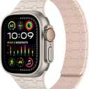 Amizee Magnetic Bands Compatible with Apple Watch Band 49/46/45/44/42/41/40/38mm Women Men, Sport Silicone Strap for iWatch Ultra 3/2/1 Series 11 10 9 8 7 6 5 4 SE3/2/1 (49/46/45/44/42, Star Pink)