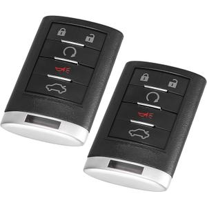 X AUTOHAUX 2pcs 315MHz OUC6000066 Replacement Keyless Entry Remote Car Key Fob for Cadillac CTS 2008-2013 DTS 2008-2011 20998256 20998254 20998255 5 Key Button