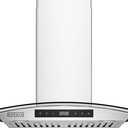 Empava Wall Mount Range Hood 30 Inch, Ducted/Ductless Kitchen Exhaust Stove Vent with Modern Style, 400CFM, 3-Speed, Touch Control, Timer, LED Lights, Stainless Steel (Charcoal-Filter Sold Separately)