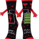 Valentine's Day Magnetic Holding Hands Socks for Women Men, Funny Red Heart Couple Socks, Novelty Valentines Gifts for Her Him Boyfriend Girlfriend Anniversary