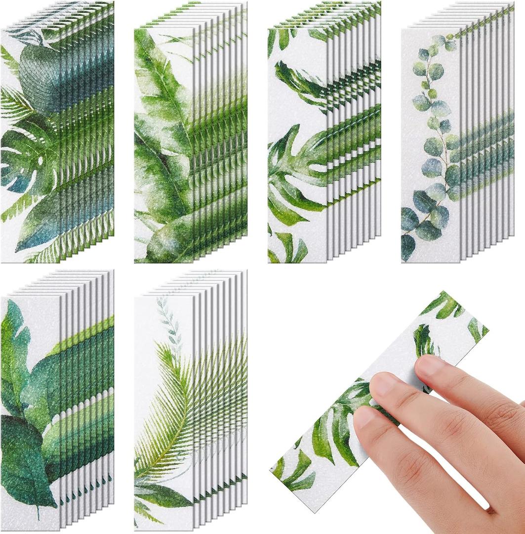 72 Pcs Anxiety Sensory Stickers Mental Health Stickers Fidget Textured Strips Toys Anti Stress Tactile Rough Calm Items Adhesives Anxiety Relief for Adults Teens Desk(Leaves)