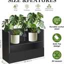 Outdoor planters for Porch Outdoor Tall Planter Box Black Metal Privacy Screen Planter Box Tall Rectangular Narrow Large Big Patio Porch Planter for Outdoor Plants