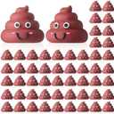 WinnerWhy 50 Pcs Mini Poop Figures Small Poop Figurines Poo Toys Fake Poop Classic Brown Poop Rubber Poop for Prank Hide Seek Goodie Bags Piñata Stuffers Party Supplies Gifts Easter Egg Fillers