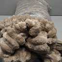 Bedsure Fluffy Duvet Cover Set - Ultra Soft Plush Shaggy Comforter Cover Queen Size, Warm Flannel Fleece Bed Sets for Winter, 3 Pieces (Striped Pattern, Khaki) (Queen (90" x 90"))