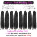 Marley Twist Braiding Hair 18 Inch 8 Packs, Natural Kinky Texture, Easy to Separate, Tangle Resistant, Low Shedding, Soft Lightweight Marley Hair for Twist and Protective Styles (1B)