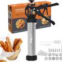 Churro Maker Machine, 21-Piece Stainless Steel Churro Kit, Churros Maker , Cookie Press Set, Hollow Churro, Spritz Cookie Press with Piping Bag, Filler, 6 Tips, 9 Discs, 2 Brushes