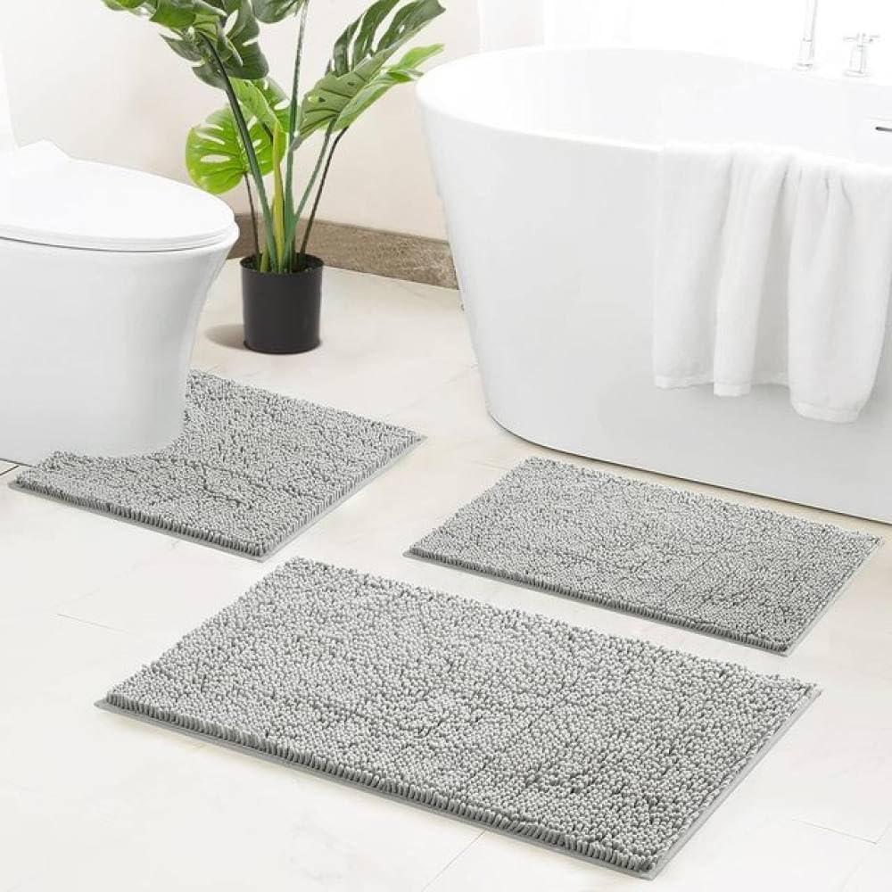 3-Piece Bathroom Carpet Bath mat Set Soft Plush Bath mat,Light,3pcs