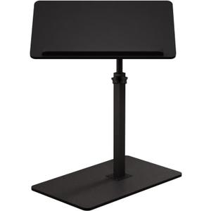 C Shaped End Table,20" W x 14" L,17"-31" Adjustable Height,Swivel and Turnable Desktop,Foldable Side Table for Small Spaces,Black Walnut (Black, 19.7" x 13.8")