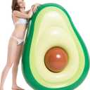 Jasonwell Inflatable Avocado Pool Float Floatie with Ball Water Fun Large Blow Up Summer Beach Swimming Floaty Party Toys Lounge Raft for Adults (XL)