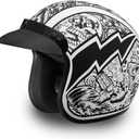 Daytona Helmets 3/4 Shell Open Face Motorcycle Helmet - DOT Approved, Lightweight & Comfortable, Vintage Design for Scooter, Cruiser & Street Bikes - Adjustable Fit, Enhanced Ventilation & Clear Visor