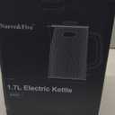 Nueve&Five 1.7L (57oz) Large Electric Kettle Perfect for 7+Cups of Tea and Coffee,2 quarts Double Wall Big Electric Tea Kettle,Auto Shut Off,1200W Hot Water Kettle Electric-Black