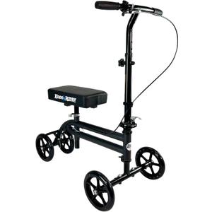 KneeRover Economy Steerable Knee Scooter Foldable Mobility Aid & Knee Walker with Adjustable Handlebar and Comfortable Knee Pad for Adults (Black)
