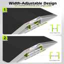 27.6"L1.6"H Bridge Threshold Ramps for Doorways, Fits 2.85.1" Wide Thresholds with Adjustable Support Bars, Non-Slip Aluminum Wheelchair Ramps for Home Steps, Sliding Door Ramp for Wheelchair
