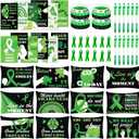 Mental Health Awareness Gift Sets Green Ribbons Safety Pins Makeup Bag Silicone Bracelets Pens Notebook Mental Health Awareness Accessories Items for Men Women Teens Green Ribbon Party Supplies