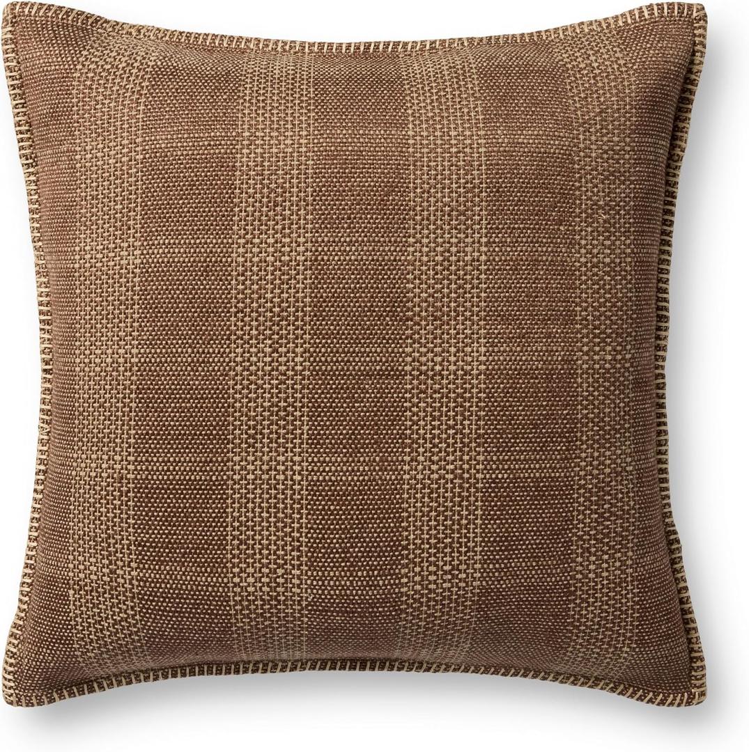 Loloi II Collection PLL0132 Brown/Tan 20'' x 20'' Cover Only Pillow