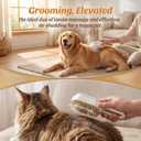 2 x 360 Rotating Cat Brush for Hair Removal and Grooming - Non-Slip ABSPet Hair Brush with Ergonomic Handle, Gentle Brushes for Cats, Dog & Small Animals (Khaki)