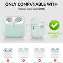 Matekxy for Airpods Pro 3 Case 2025 Cute - for Airpod Pro3 Generation Soft Silicone Cover with Lanyard & Keychain, Shockproof Scratch Resistant for Women, Commuters and Travelers, Morandi Green