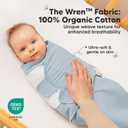 3-Pack Organic Swaddles for Newborns, Baby Sleep Sacks 0-3 Months - Baby Swaddle Wrap, Newborn Wearable Blanket, Infant Sleep Sack for Girls, Boys, Soft & Snug, Large Hook & Loop Closure (Glacier)