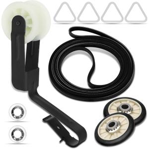NEW 4392065 Dryer Repair Kit with 341241 Dryer Belt for Whirlpool Kenmore Maytag Amana, Fit for Model WED4815EW1 NED4655EW1, Replaces WP691366 AP3131942 AP6010582 AP3098345