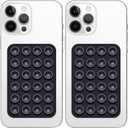Galundge 2 Pack Silicone Suction Phone Case Mount, Non Slip Sticky Grip for Cellphone, Silicon Adhesive Suction Cup Mount, Strong Grip Holder for Selfies and Videos (Black)