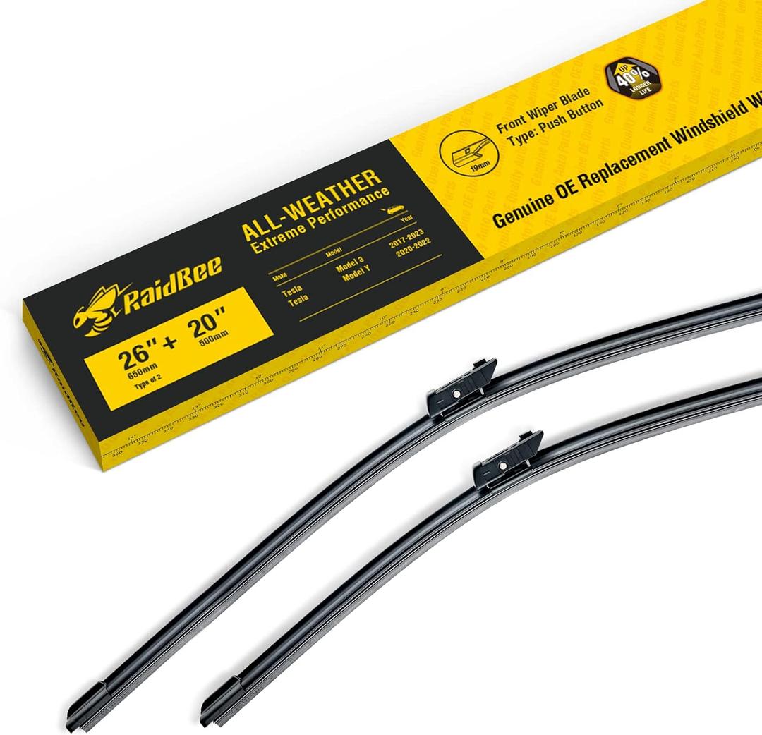 2 Wiper Blades 26"/20" Replacement for Tesla Model Y 2020-2022 Windshield Wiper Blade,26+20 Inch Windshield Wiper Blades -Original Factory Quality