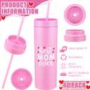 40 Pack Mother's Day Cups Bulk Gifts for Mother 16 oz Best Mom Ever Acrylic Tumbler Bulk with Lid and Straw Reusable Plastic Cup Gifts for Mom Group Grandma Woman Church Party Favors for Home Office