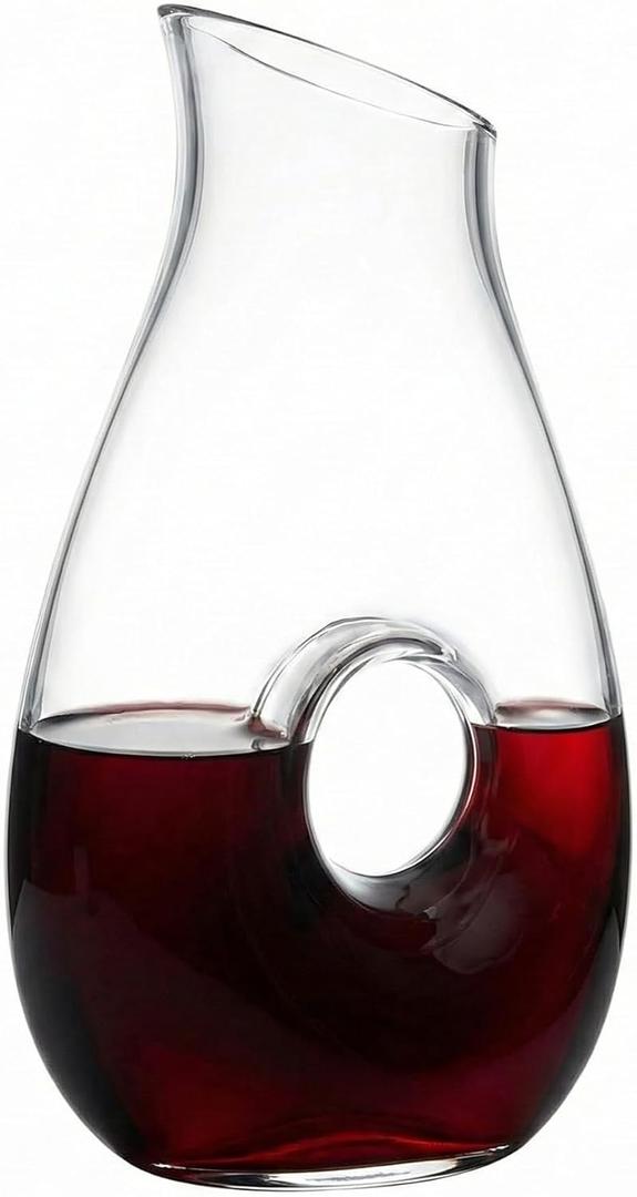 Hollow Circle Wine Decanter - Decant with Elegance, 1500 ml lead-Free Crystal Clear Glass Red Wine Decanter Juice Container Wine Decanters and Carafes Good Looking Decanters for Wine Lovers (Snail Shaped)